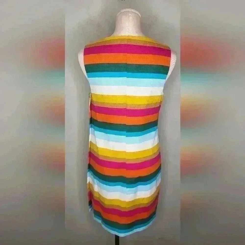 Trina Turk Skooter's Stripe Cotton Emmie Dress in Multi Womens Size 8 - Picture 13 of 14